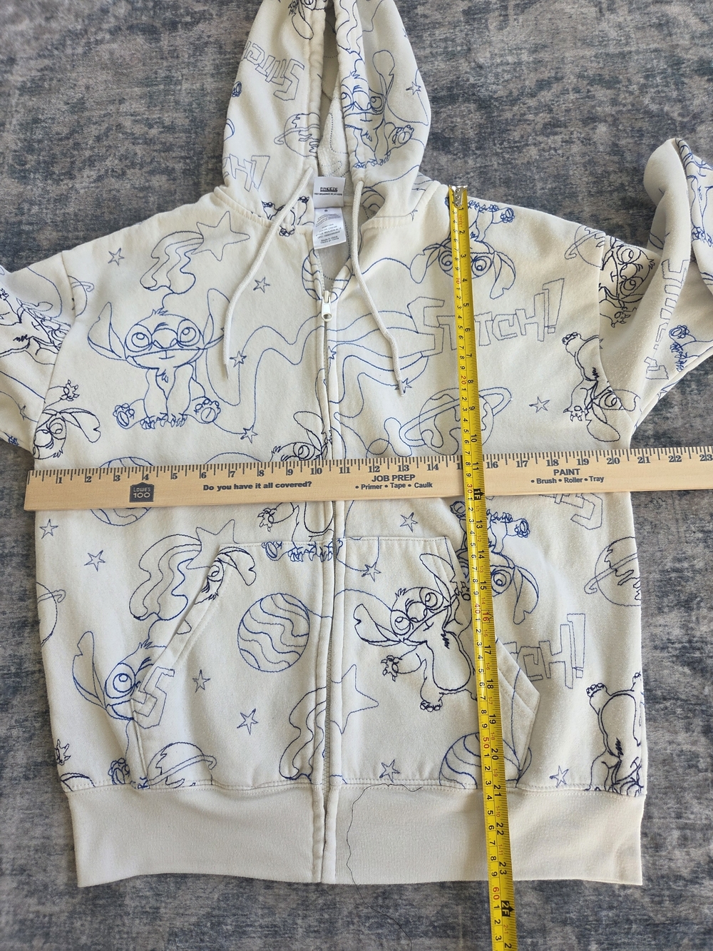 Disney Stitch Cream Full Zip Hoodie Small Graphic - Picture 4 of 5